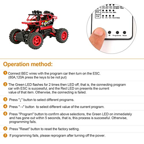 Surpass Hobby Programming Card - LED Program Box for Brushless ESC 25A-150A (White)