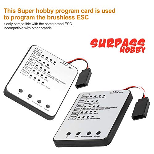 Surpass Hobby Programming Card - LED Program Box for Brushless ESC 25A-150A (White)