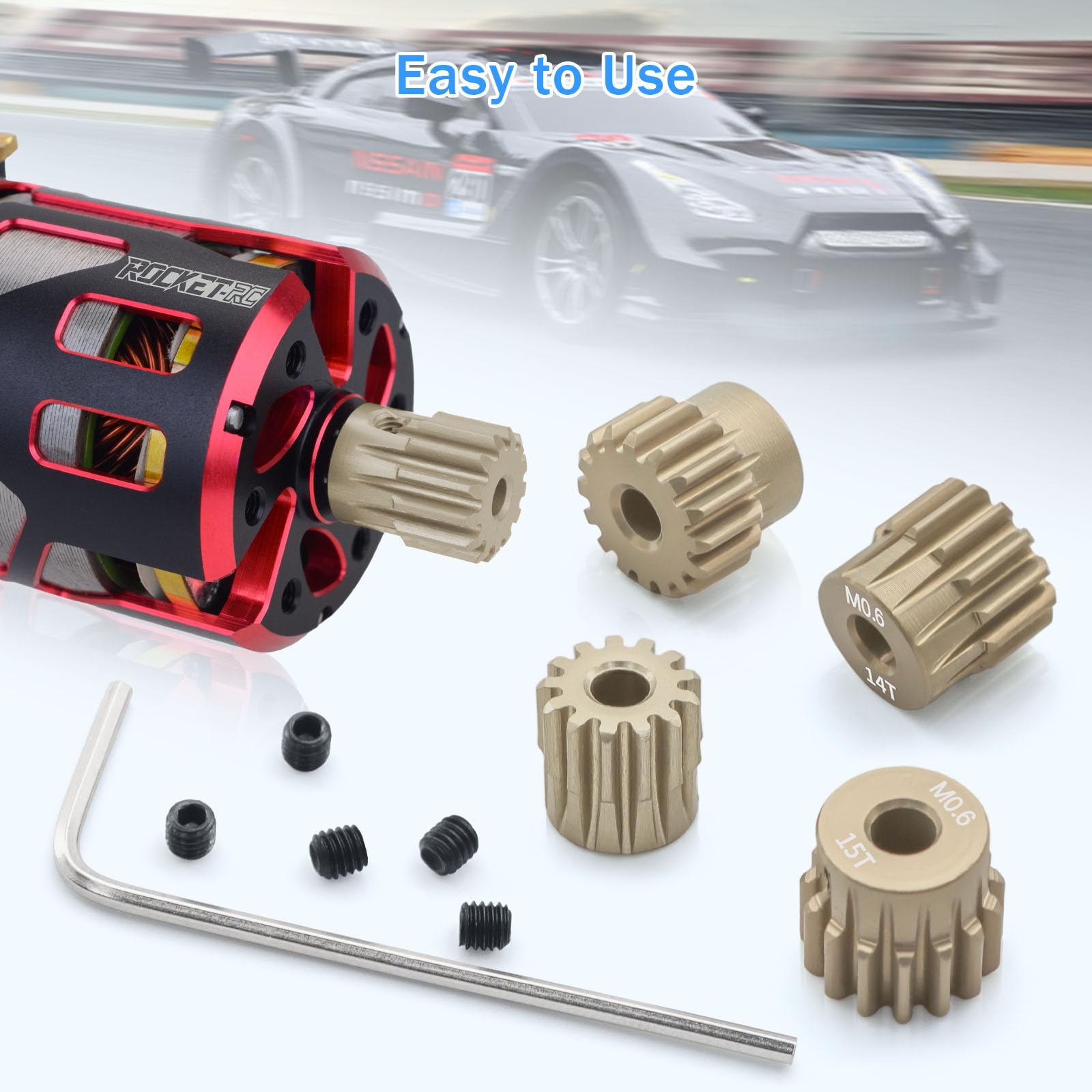 Surpass Hobby USA M0.6 13-17T 7075 Aluminum Pinion Gear Set for 1/10 RC Cars, 3.175mm Bore