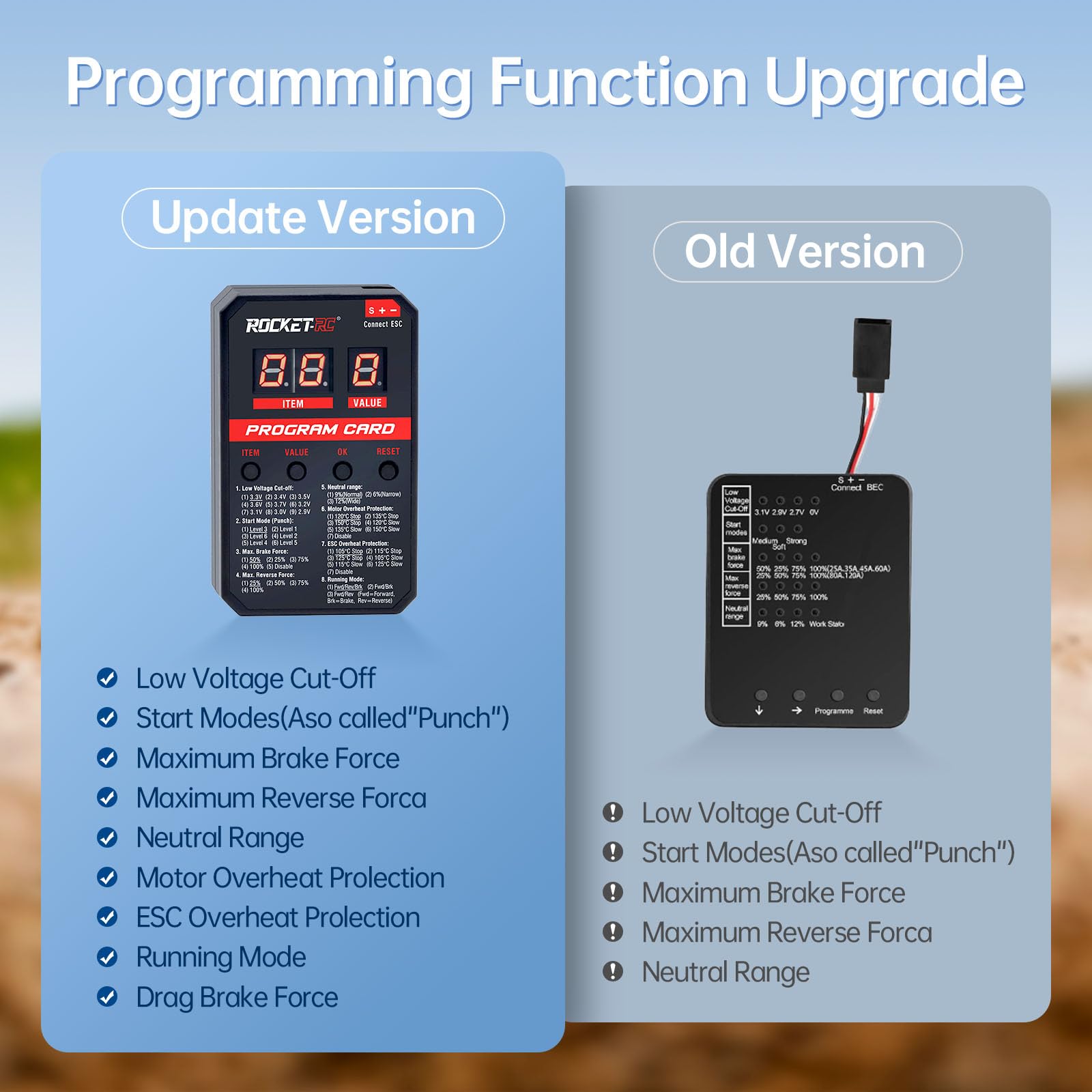 Surpass Hobby V2 ESC Programming Card – Compatible with Surpass Hobby & Rocket-RC Brushless ESCs (50A-110A)