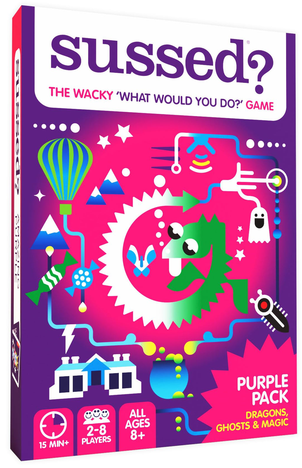 SUSSED Wacky 'What Would You Do?' Fantasy Card Game – Purple Deck: Dragons, Space & Magic – Fun for Ages 8+, 2-8 Players, 15-30 Min