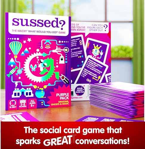 SUSSED Wacky 'What Would You Do?' Fantasy Card Game – Purple Deck: Dragons, Space & Magic – Fun for Ages 8+, 2-8 Players, 15-30 Min