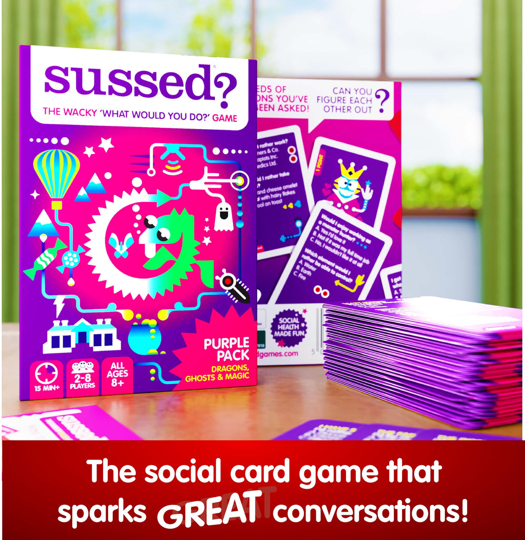 SUSSED Wacky 'What Would You Do?' Fantasy Card Game – Purple Deck: Dragons, Space & Magic – Fun for Ages 8+, 2-8 Players, 15-30 Min