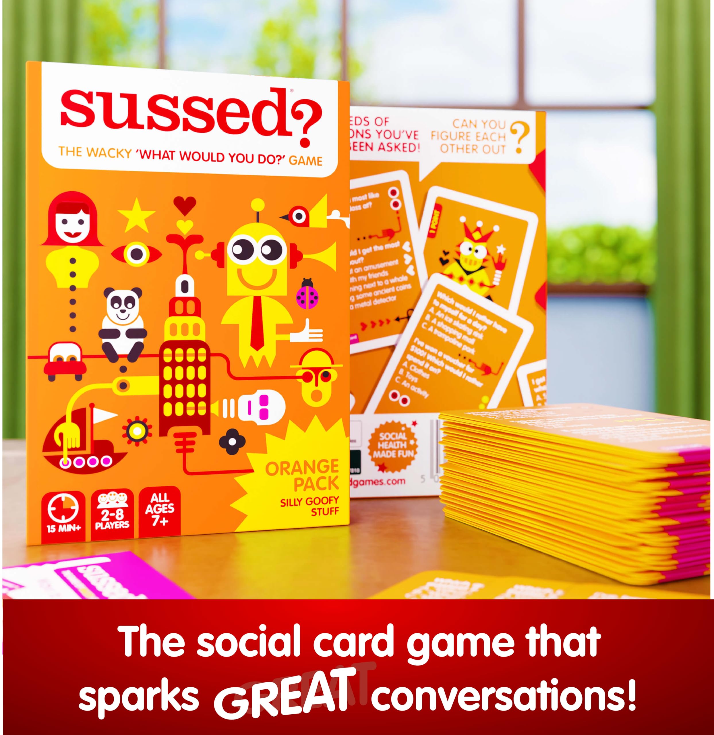 SUSSED What Would You Do? Social Card Game – 230+ Questions & 693 Answers, 3 Ways to Play, Ages 7+