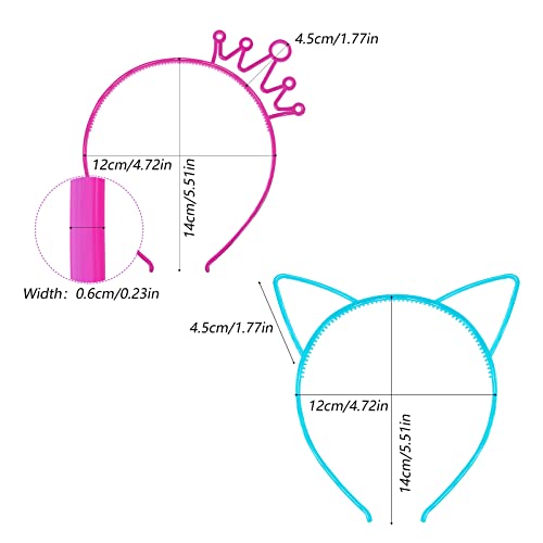 Suyegirl Glow in The Dark Cat Ear Crown Headband for Kids Party Supplies