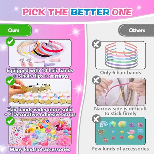 SUYUKI DIY Hair Accessories Kit – Create Custom Headbands for Girls Ages 4-12
