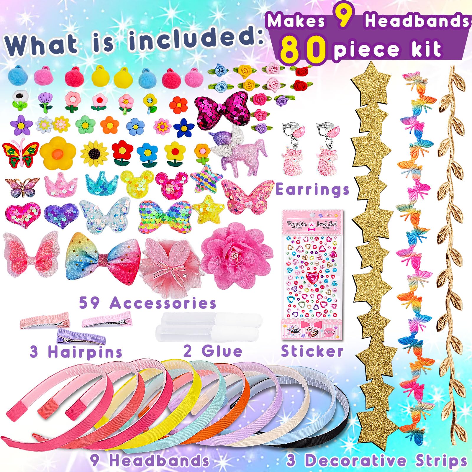 SUYUKI DIY Hair Accessories Kit – Create Custom Headbands for Girls Ages 4-12
