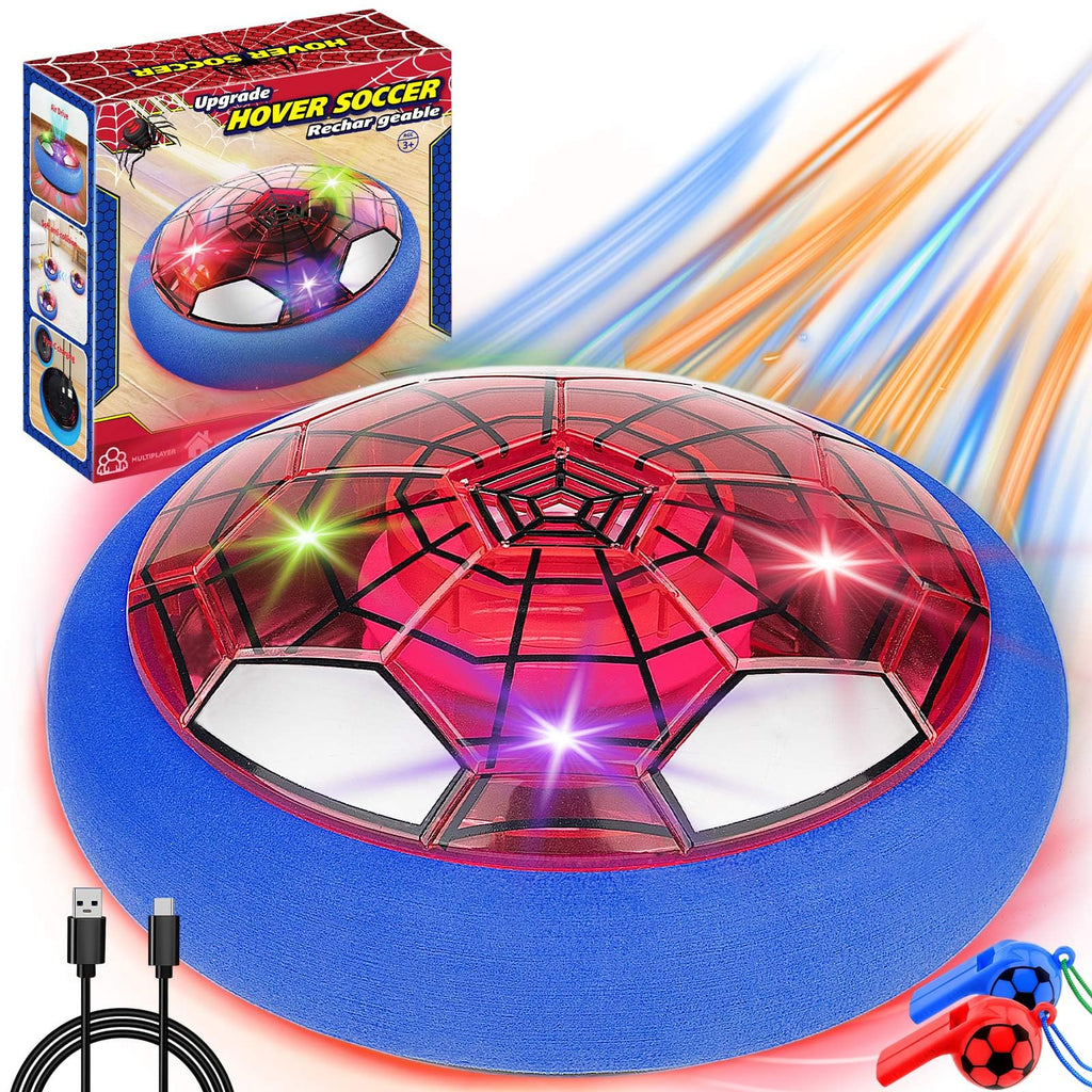 SUYUKI Spider Hover Soccer Ball - Rechargeable LED Air Football for Kids Ages 3-10