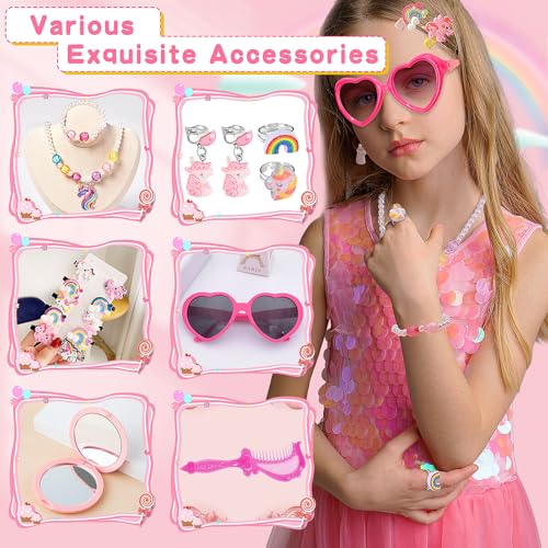 SUYUKI Unicorn Toys for Girls Ages 4-10 – 20 Piece Bag and Jewelry Set