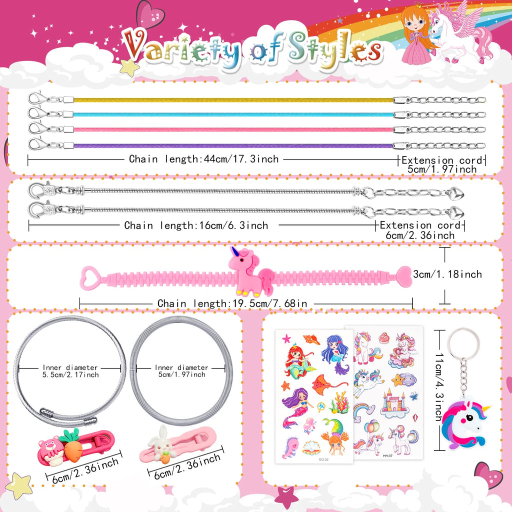 SUZUTOY Bracelet Making Kit for Girls Ages 4-12 - Unicorn Jewelry Craft Set with 18 Beads, 18 Pendants, Adjustable Bracelets, and More
