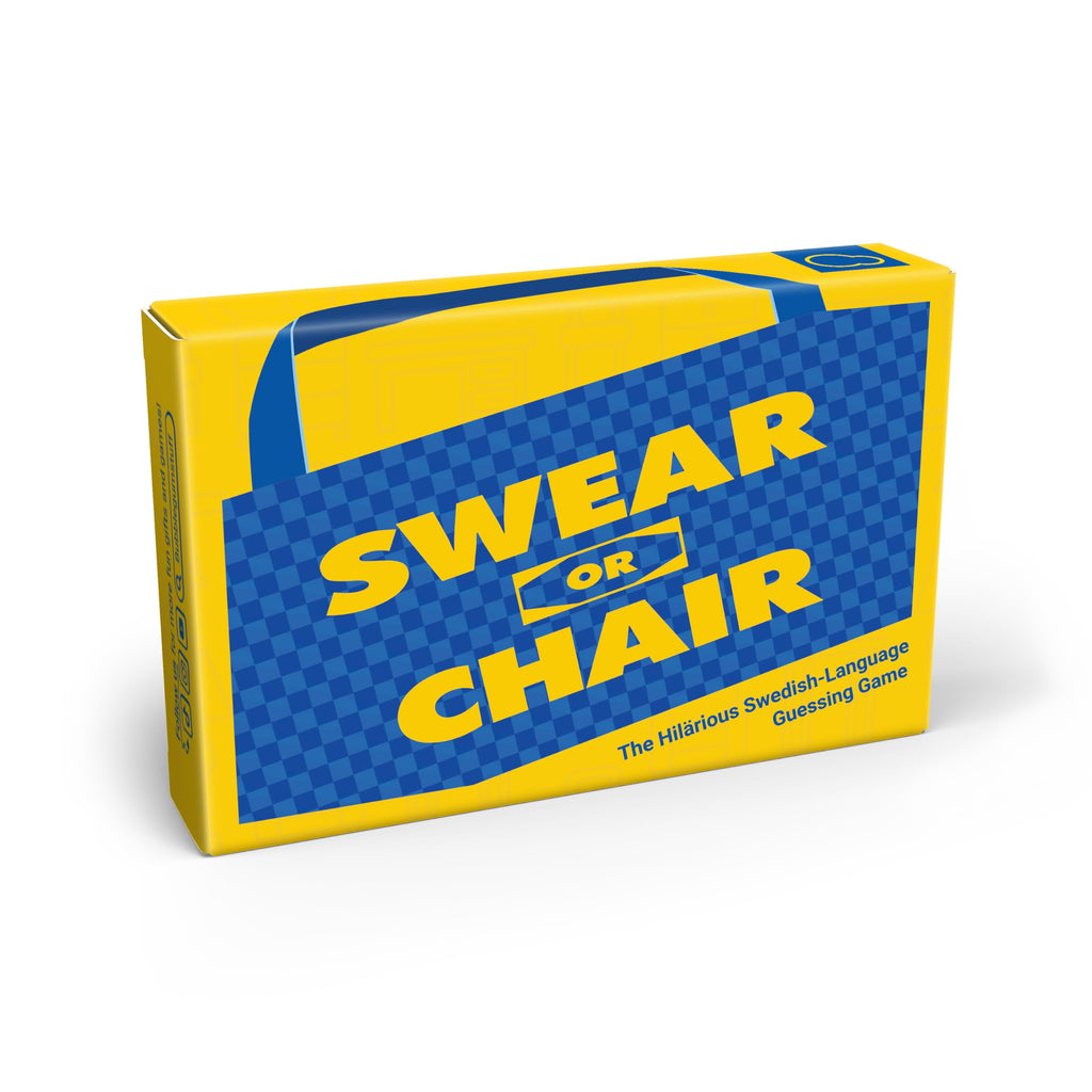 Swear or Chair – Hilarious Adult Party Game – Guess Scandinavian Swear Words vs Furniture Names – 56 Cards – Ages 18+