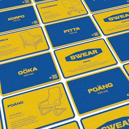 Swear or Chair – Hilarious Adult Party Game – Guess Scandinavian Swear Words vs Furniture Names – 56 Cards – Ages 18+