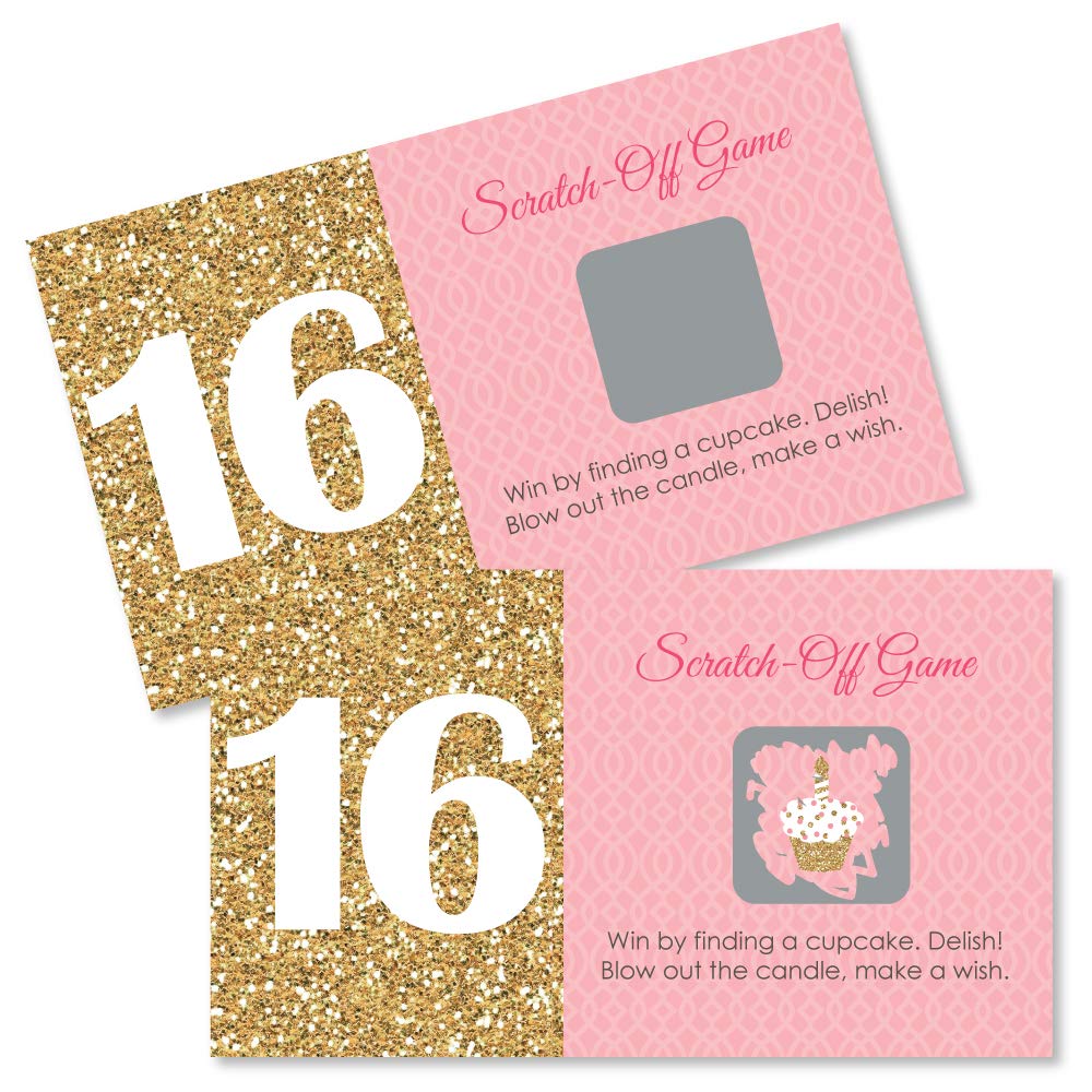 Sweet 16 Scratch-Off Cards – 22-Count Party Game by Big Dot of Happiness