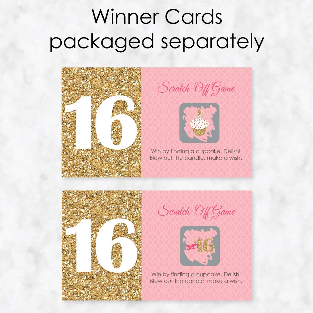 Sweet 16 Scratch-Off Cards – 22-Count Party Game by Big Dot of Happiness