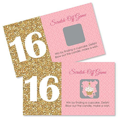 Sweet 16 Scratch-Off Cards – 22-Count Party Game by Big Dot of Happiness