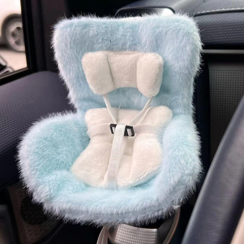 SwiftServ Doll Car Seat for 3-8 Inch Figures – Blue with Plush Cushion and Safety Strap
