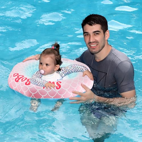 Swimbobo Inflatable Baby Swimming Float – Pink Mermaid for Ages 6–36 Months