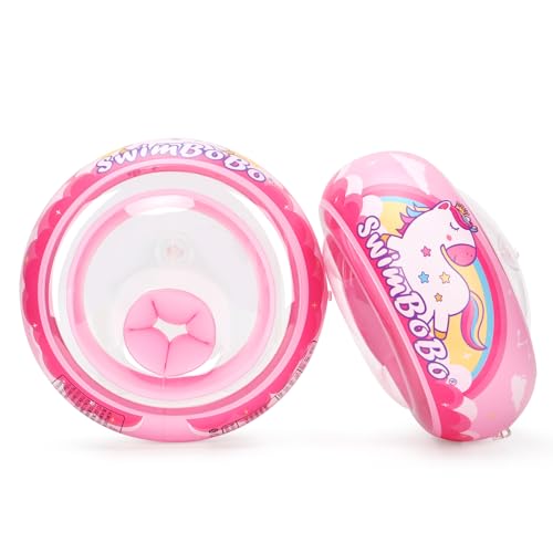 Swimbobo Soft Swimmies Toddler Floaties - Inflatable Arm Bands for Ages 3-6, Pink, Small
