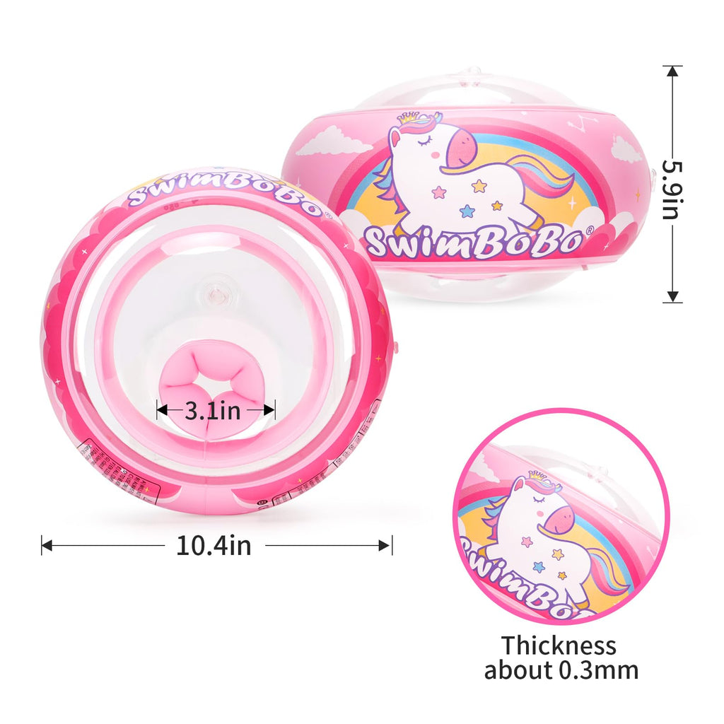 Swimbobo Soft Swimmies Toddler Floaties - Inflatable Arm Bands for Ages 3-6, Pink, Small