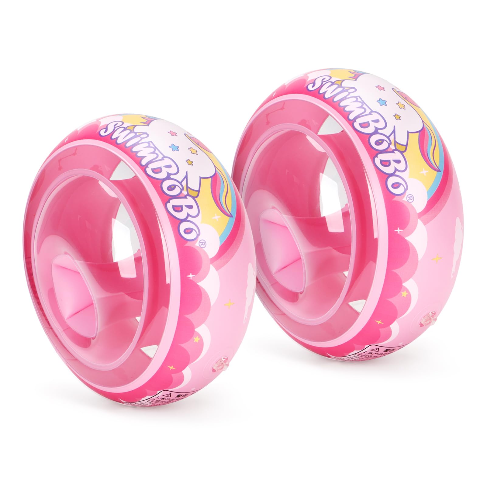 Swimbobo Soft Swimmies Toddler Floaties - Inflatable Arm Bands for Ages 3-6, Pink, Small