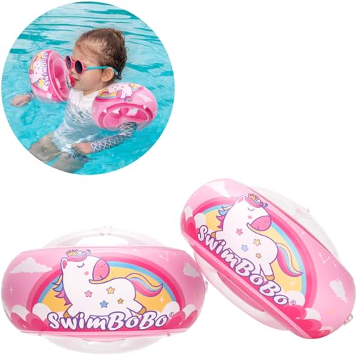 Swimbobo Soft Swimmies Toddler Floaties - Inflatable Arm Bands for Ages 3-6, Pink, Small