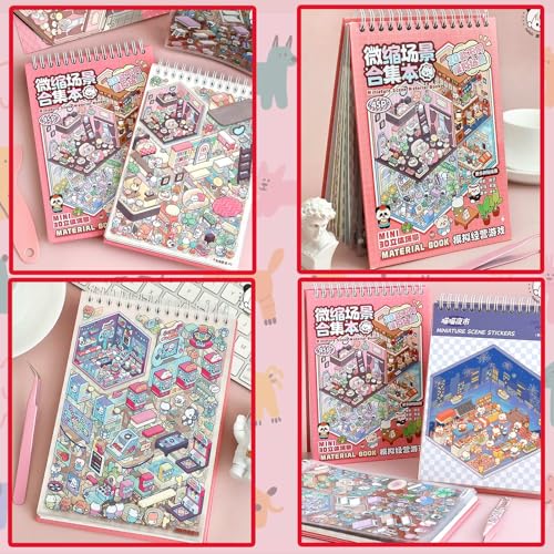 SWIMDOG 20 Sets DIY 3D House Sticker Scenes for Adults - Cute Reusable Peel-and-Stick Craft Set for Stress Relief, Party Favors, and Gifts