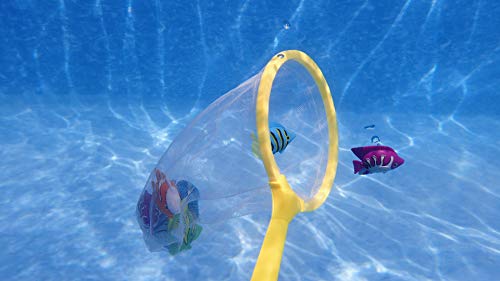 SWIMLINE Fish Catch Game Dive Toys 6-Pack - Weighted Underwater Fish with Net for Pool & Bath