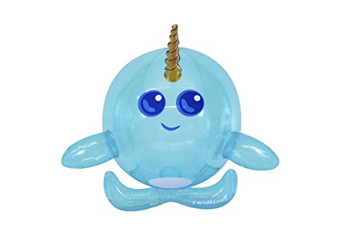 Swimline Narwhal Inflatable Beach Ball – 20-Inch UV-Resistant Pool Toy for Kids