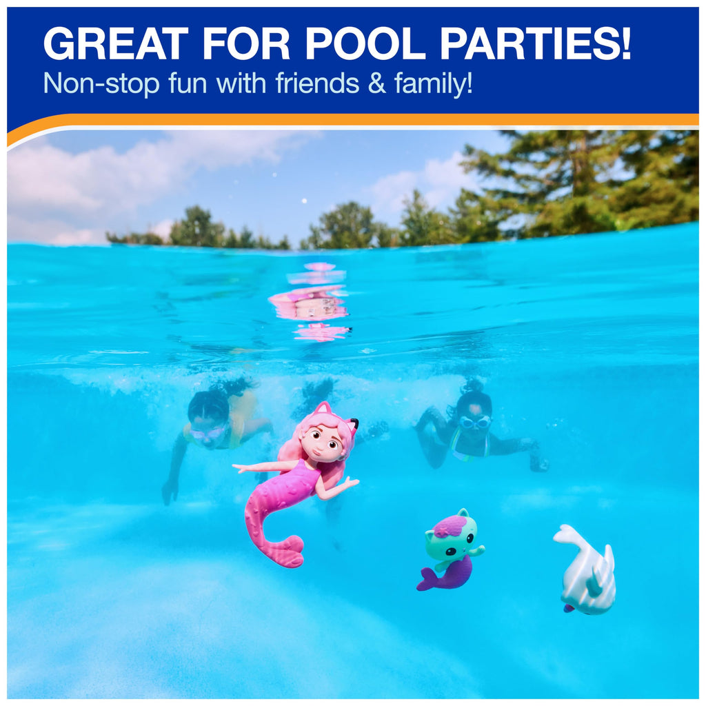 SwimWays Gabby's Dollhouse Dive Characters 3-Pack - Soft Flexible Pool Diving Toys for Kids Ages 5+