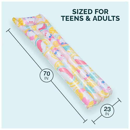 SwimWays Hello Kitty Suntanner Inflatable Pool Float - 70 x 23 Inch, Durable PVC, Pool Toy for Teens & Adults