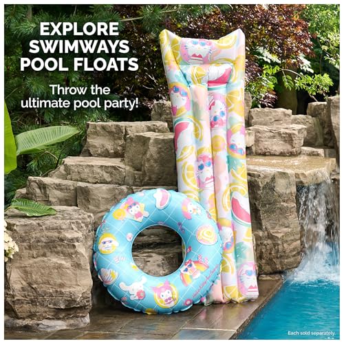 SwimWays Hello Kitty Suntanner Inflatable Pool Float - 70 x 23 Inch, Durable PVC, Pool Toy for Teens & Adults
