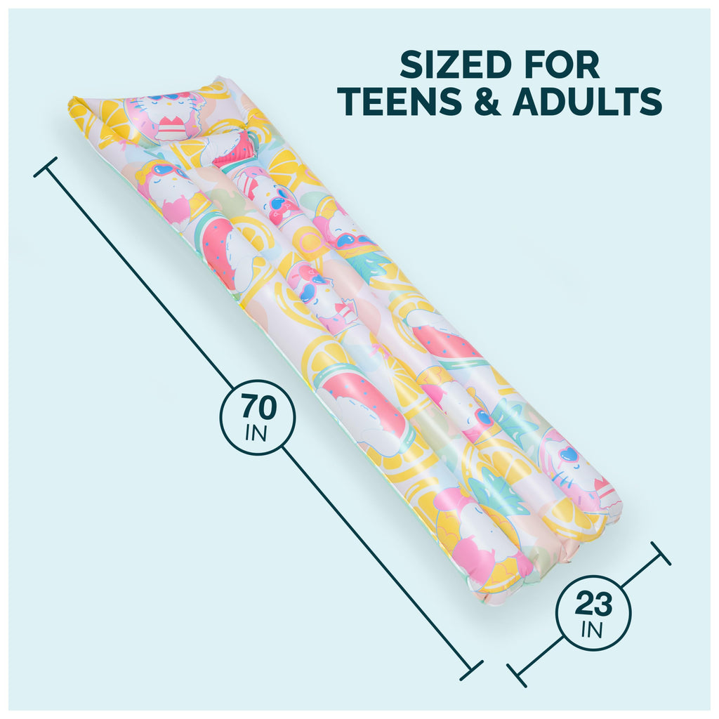 SwimWays Hello Kitty Suntanner Inflatable Pool Float - 70 x 23 Inch, Durable PVC, Pool Toy for Teens & Adults