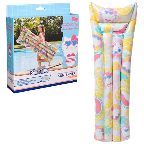 SwimWays Hello Kitty Suntanner Inflatable Pool Float - 70 x 23 Inch, Durable PVC, Pool Toy for Teens & Adults