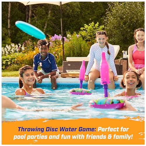 SwimWays Hydro Bottle Splash – A Throwing Disc Pool Game for Kids and Adults