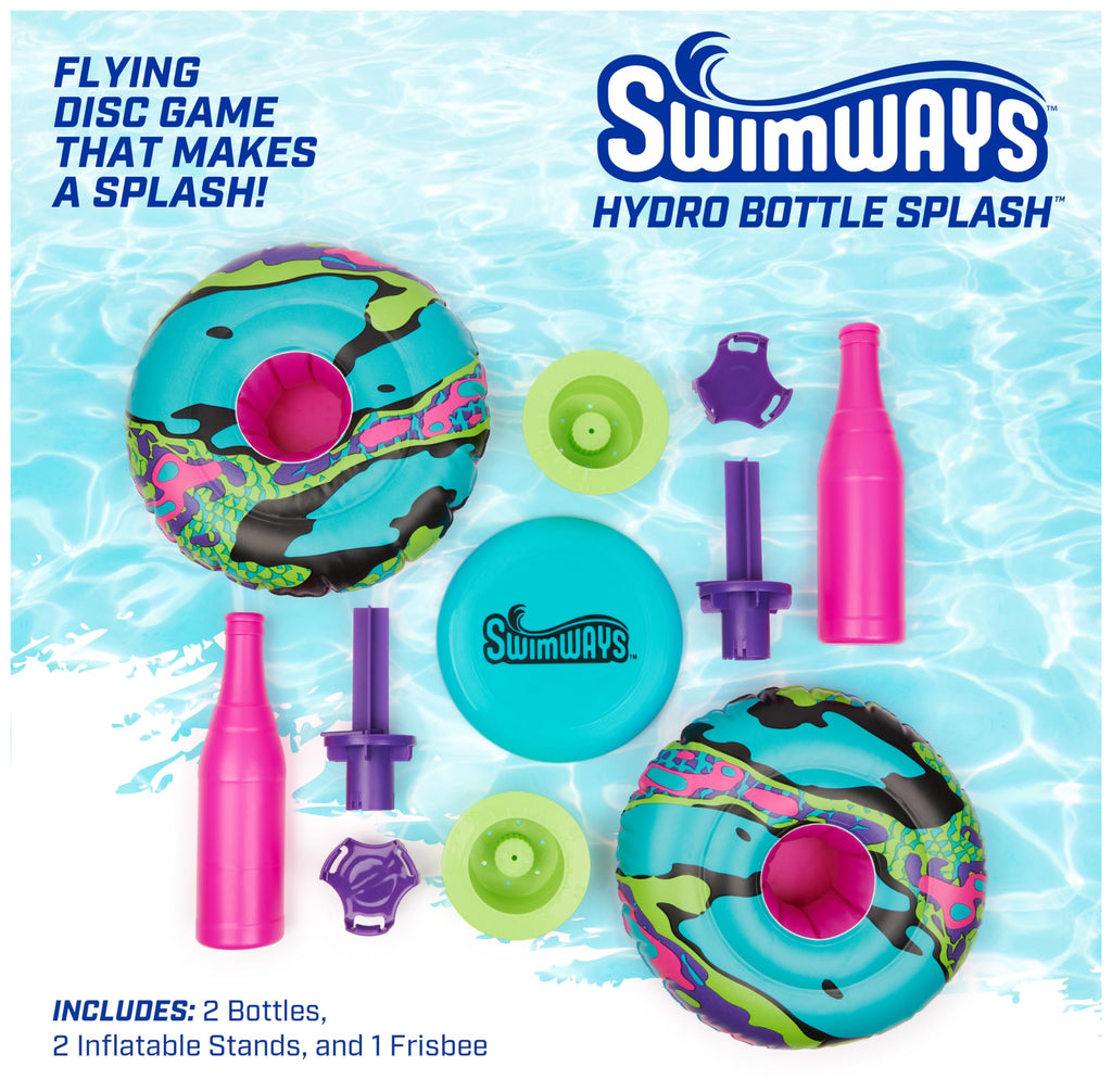 SwimWays Hydro Bottle Splash – A Throwing Disc Pool Game for Kids and Adults