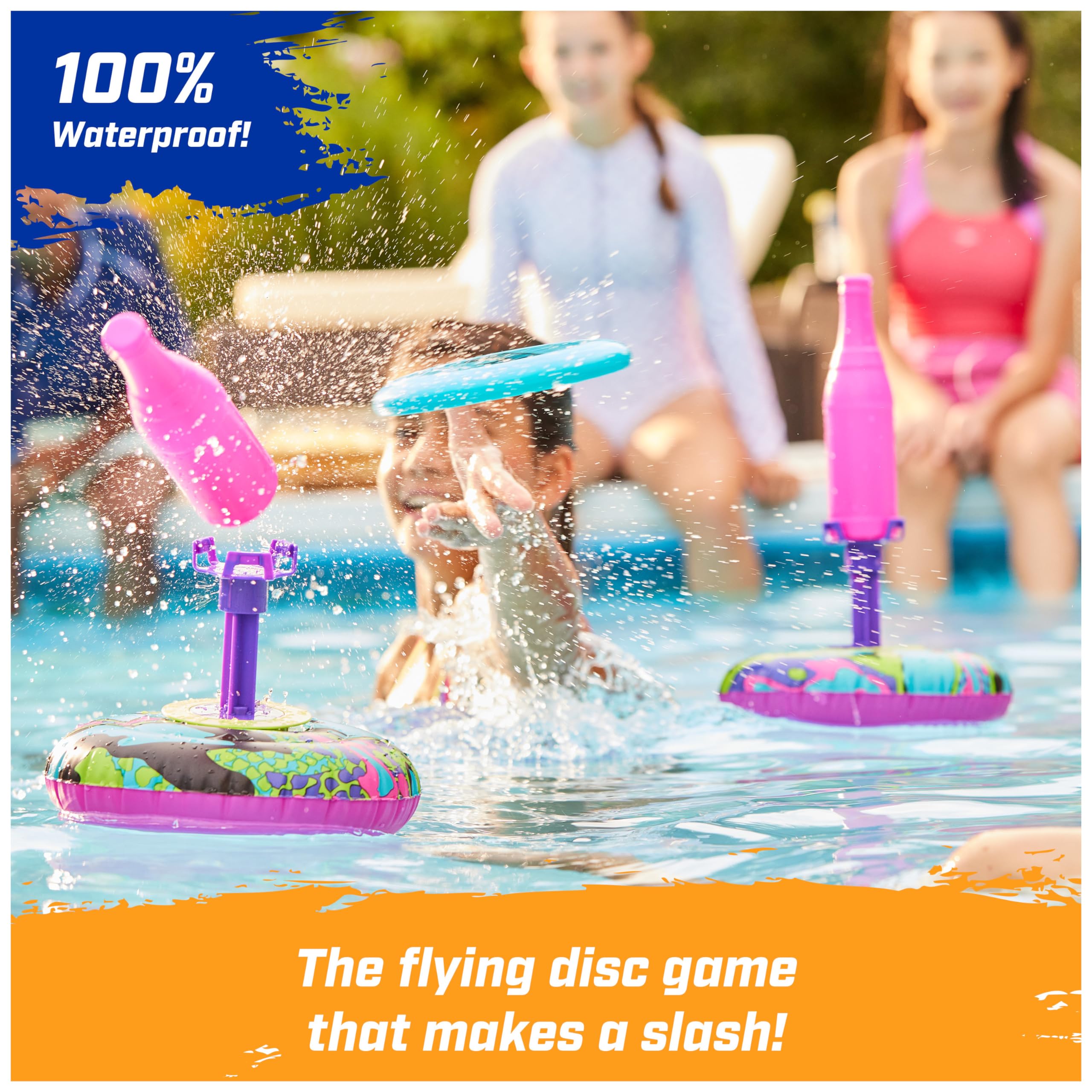 SwimWays Hydro Bottle Splash – A Throwing Disc Pool Game for Kids and Adults