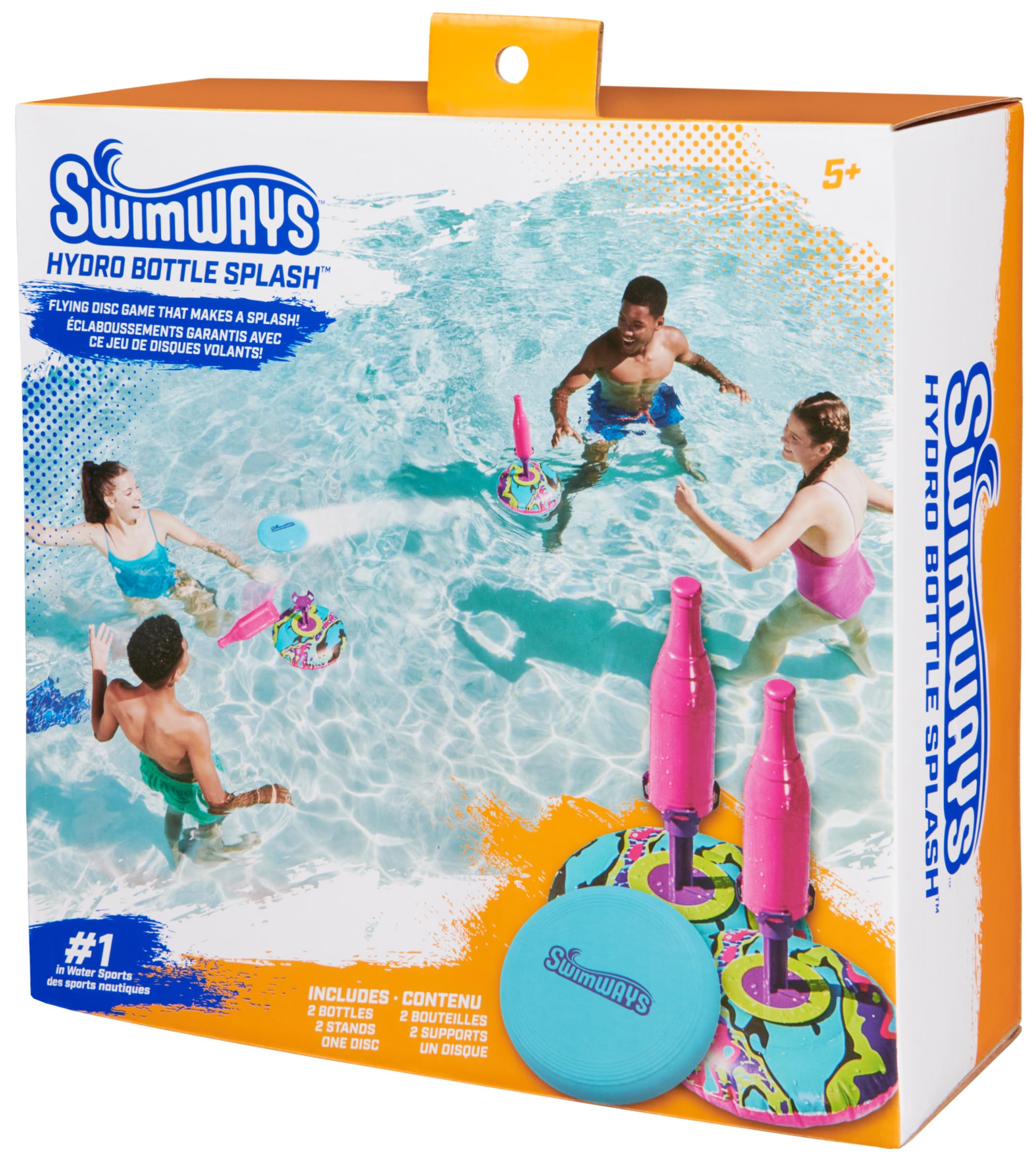 SwimWays Hydro Bottle Splash – A Throwing Disc Pool Game for Kids and Adults