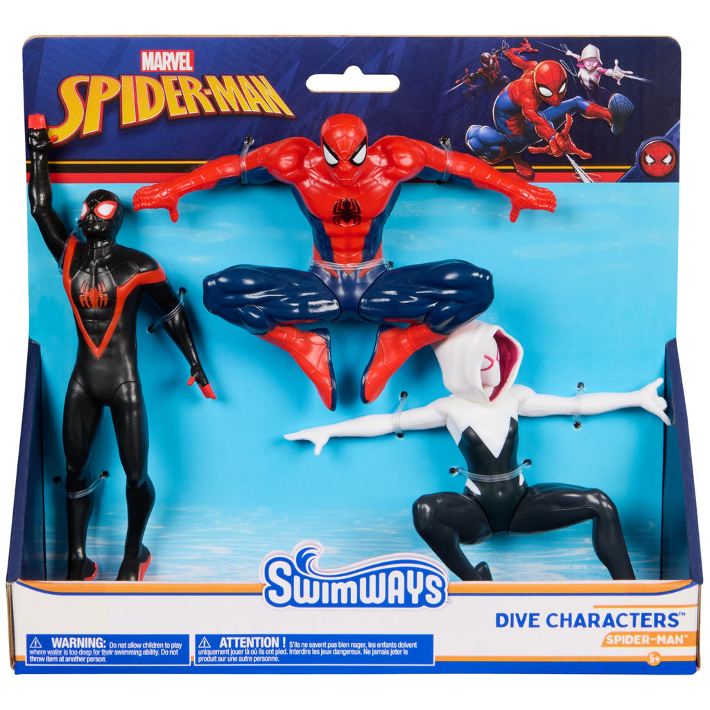 SwimWays Marvel Spider-Man Dive Character 3-Pack – Weighted Pool Toys for Kids Ages 5+