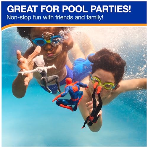 SwimWays Marvel Spider-Man Dive Character 3-Pack – Weighted Pool Toys for Kids Ages 5+