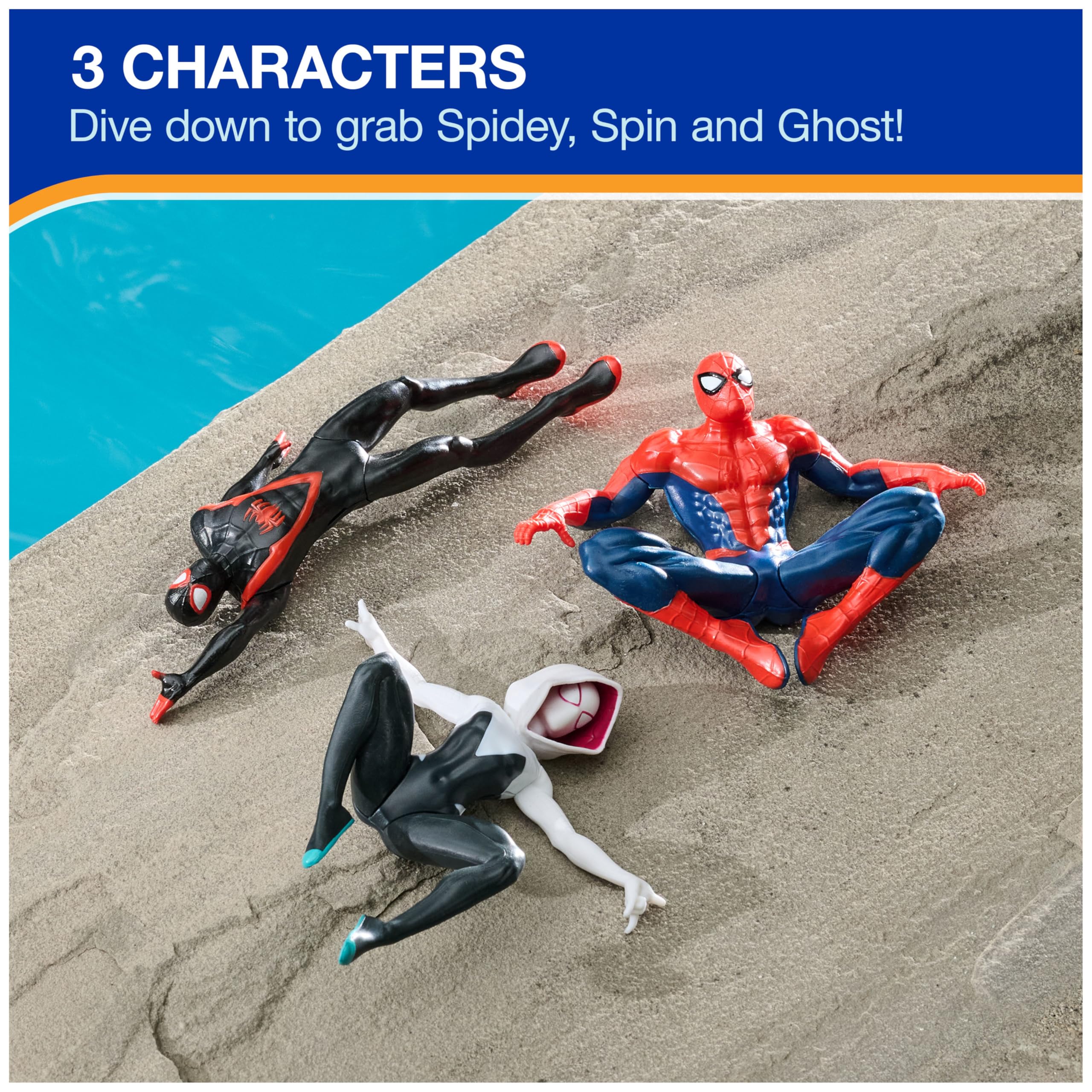 SwimWays Marvel Spider-Man Dive Character 3-Pack – Weighted Pool Toys for Kids Ages 5+
