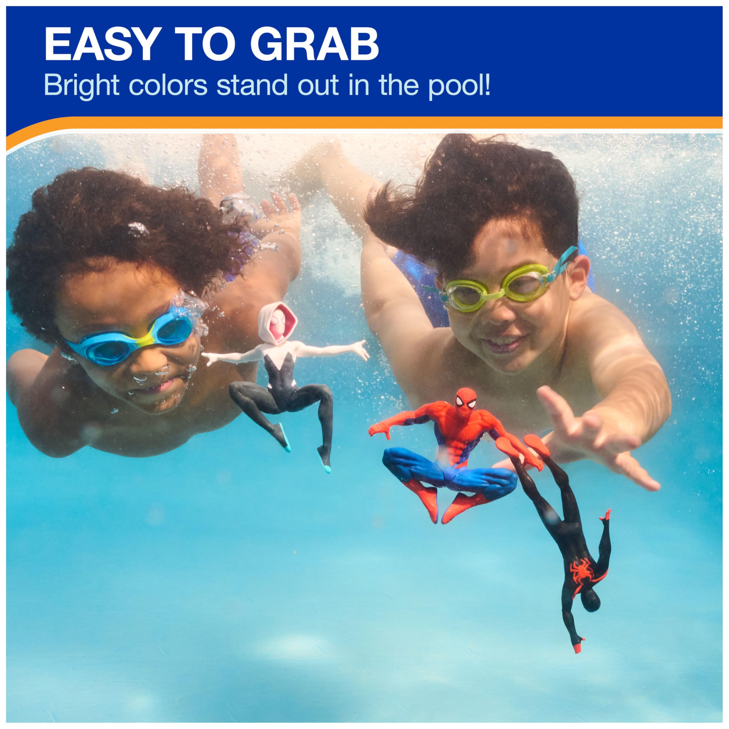 SwimWays Marvel Spider-Man Dive Character 3-Pack – Weighted Pool Toys for Kids Ages 5+
