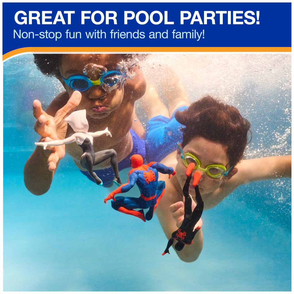 SwimWays Marvel Spider-Man Dive Character 3-Pack – Weighted Pool Toys for Kids Ages 5+