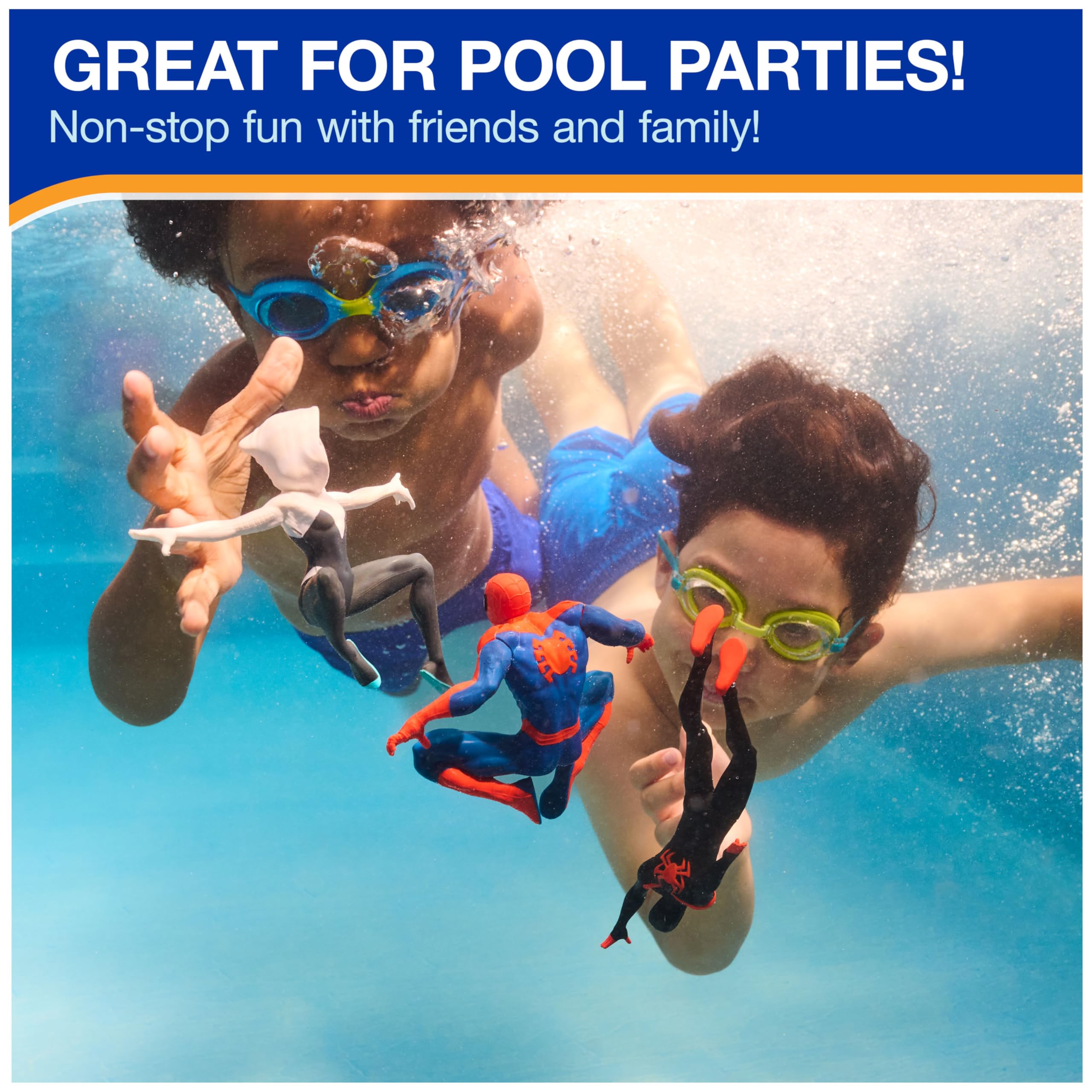 SwimWays Marvel Spider-Man Dive Character 3-Pack – Weighted Pool Toys for Kids Ages 5+