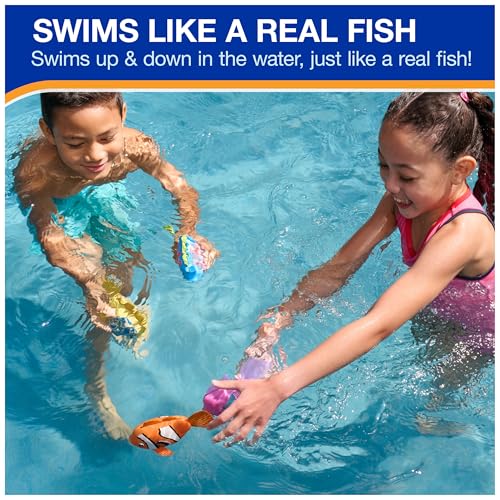 SwimWays Rainbow Reef Guppie Goldberg: Self-Swimming Pool Fish Toy (Ages 5+, Batteries Included)