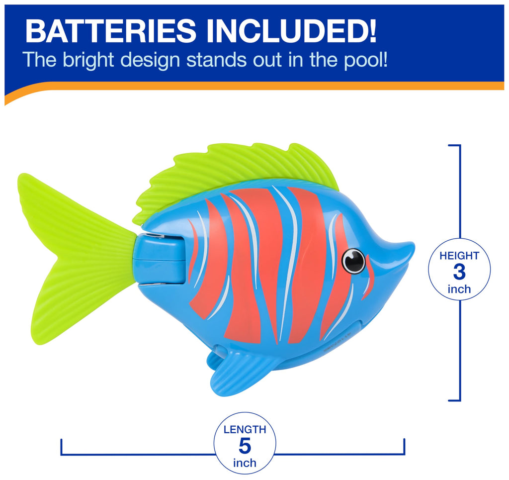 SwimWays Rainbow Reef Guppie Goldberg: Self-Swimming Pool Fish Toy (Ages 5+, Batteries Included)