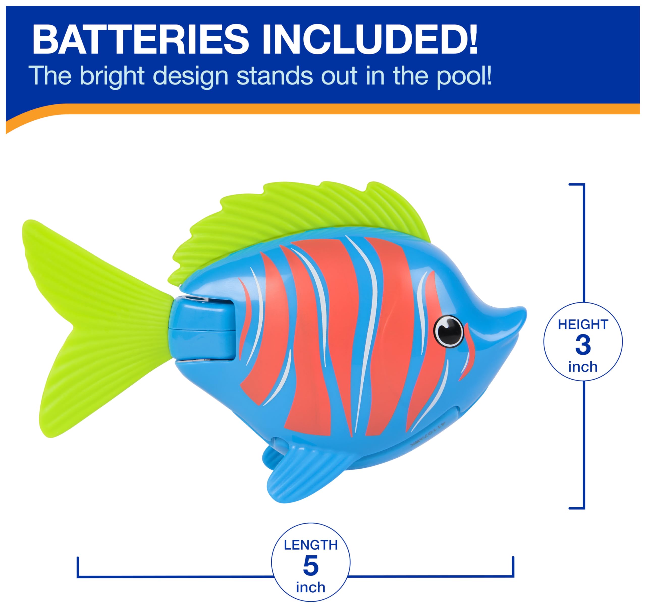 SwimWays Rainbow Reef Guppie Goldberg: Self-Swimming Pool Fish Toy (Ages 5+, Batteries Included)