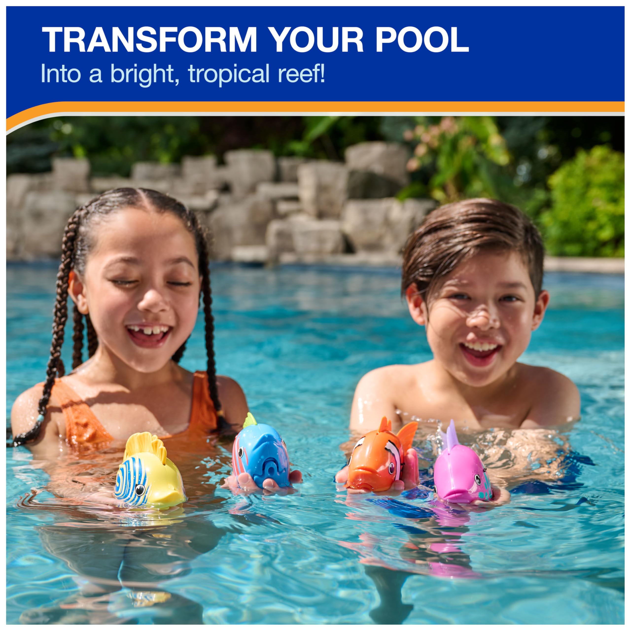 SwimWays Rainbow Reef Tuna Turner – Water-Activated Pool Toy for Kids Ages 5+