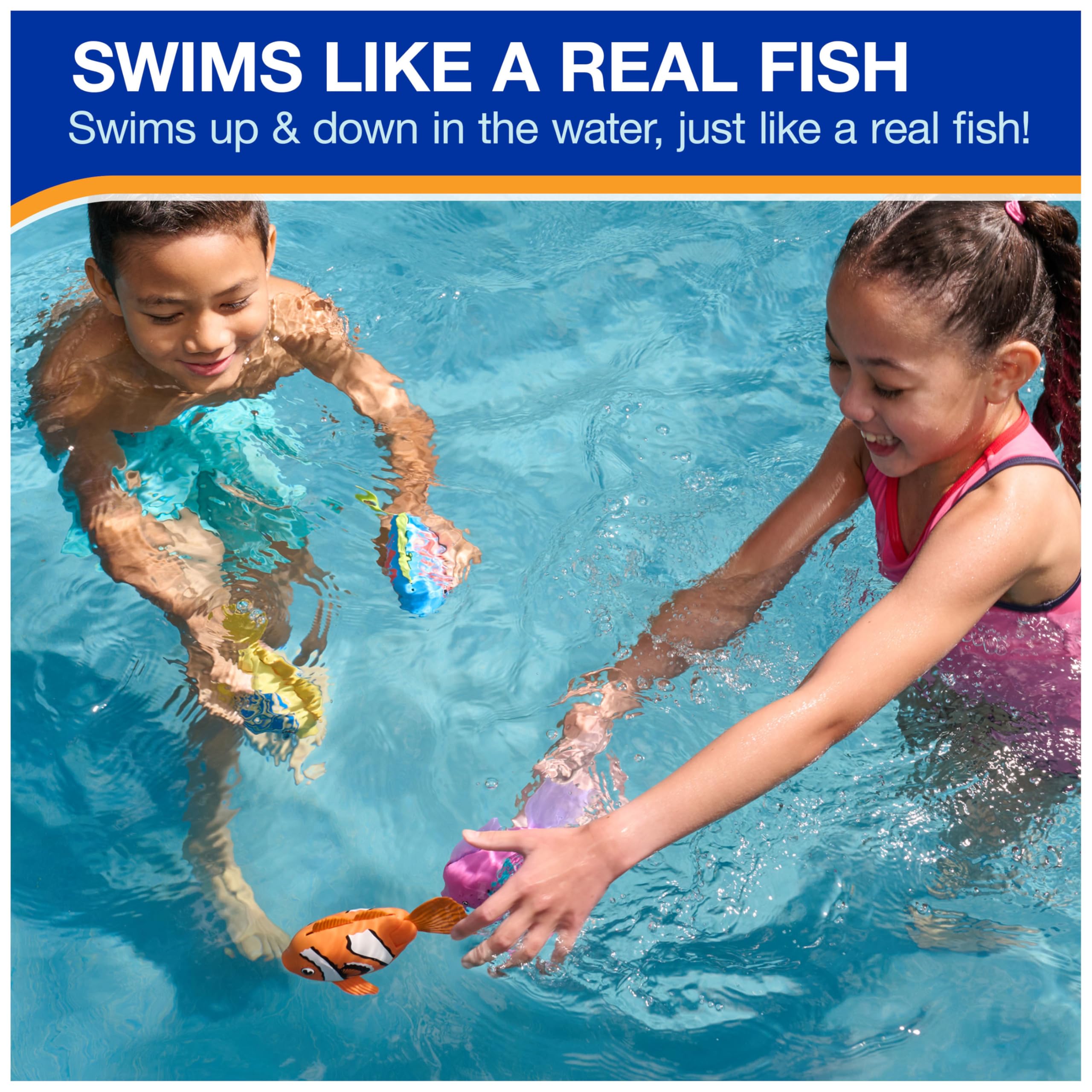 SwimWays Rainbow Reef Tuna Turner – Water-Activated Pool Toy for Kids Ages 5+