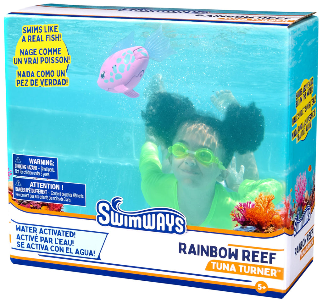 SwimWays Rainbow Reef Tuna Turner – Water-Activated Pool Toy for Kids Ages 5+