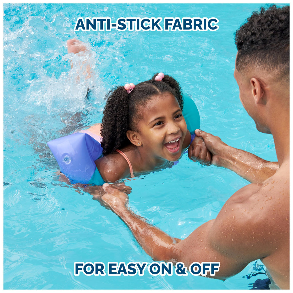SwimWays Soft Swimmies Toddler Floaties - Purple, Inflatable Arm Bands for Ages 3-5